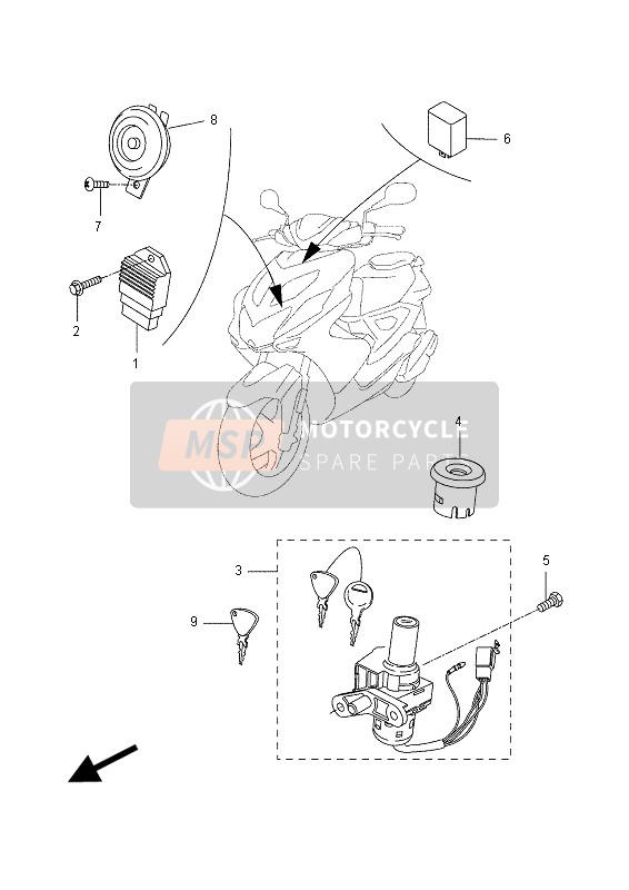 Yamaha NS50 AEROX 2014 ELEKTRISCH 1 für ein 2014 Yamaha NS50 AEROX